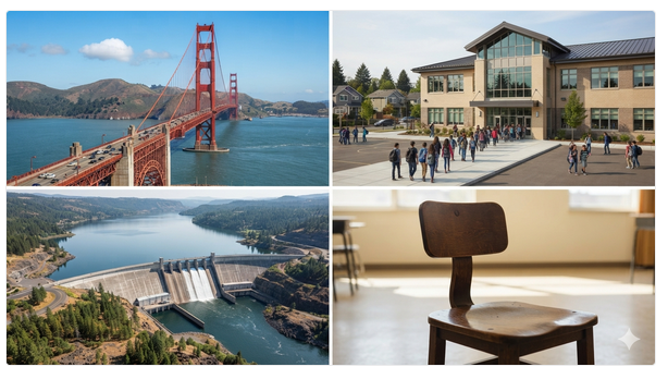 Four examples of human-made structures