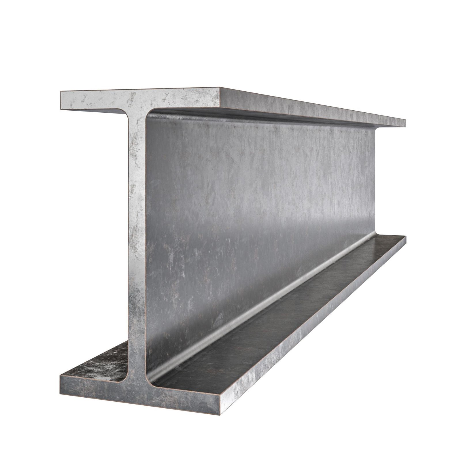 Steel I-section beam shown horizontally on a white background